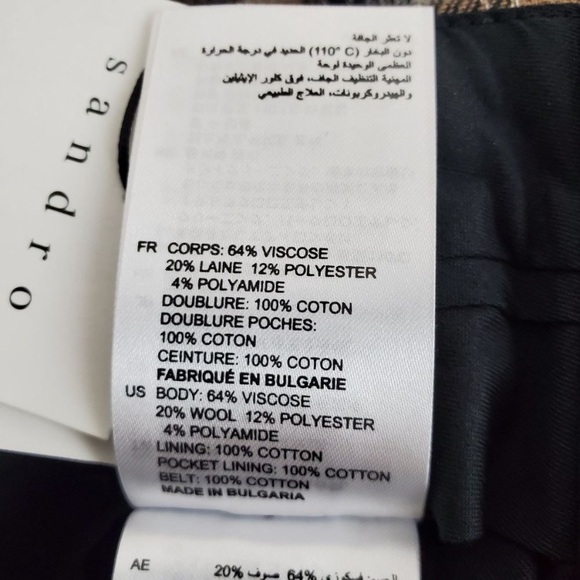 Sandro Sunset Camel Plaid Wool Blend Mini Skirt S - Picture 8 of 10